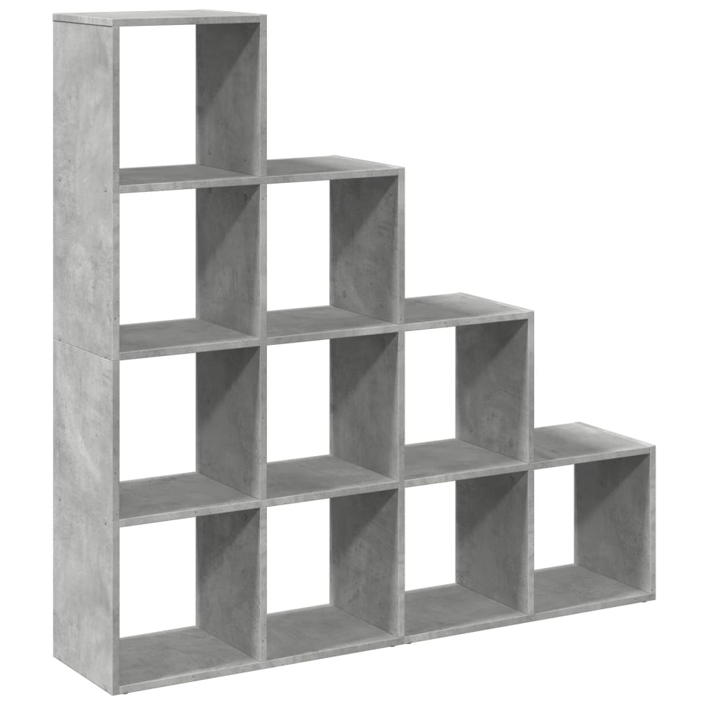 vidaXL Bibliotecă/separator cameră gri beton 131,5x29x131,5 cm lemn