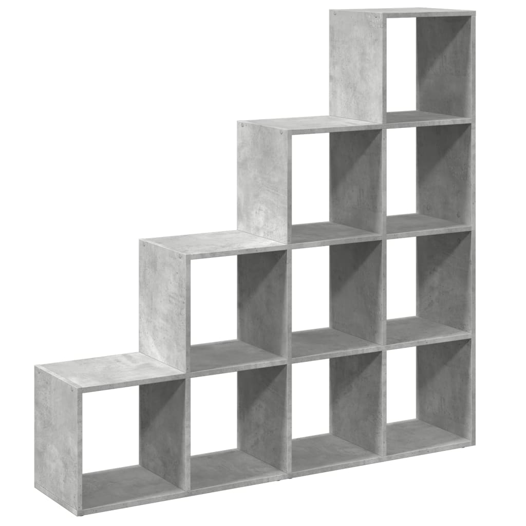 vidaXL Bibliotecă/separator cameră gri beton 131,5x29x131,5 cm lemn