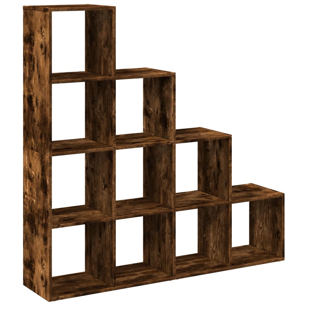 vidaXL Bibliotecă/separator stejar fumuriu 131,5x29x131,5 cm lemn vidaXL Bibliotecă/separator stejar fumuriu 131,5x29x131,5 cm lemn
