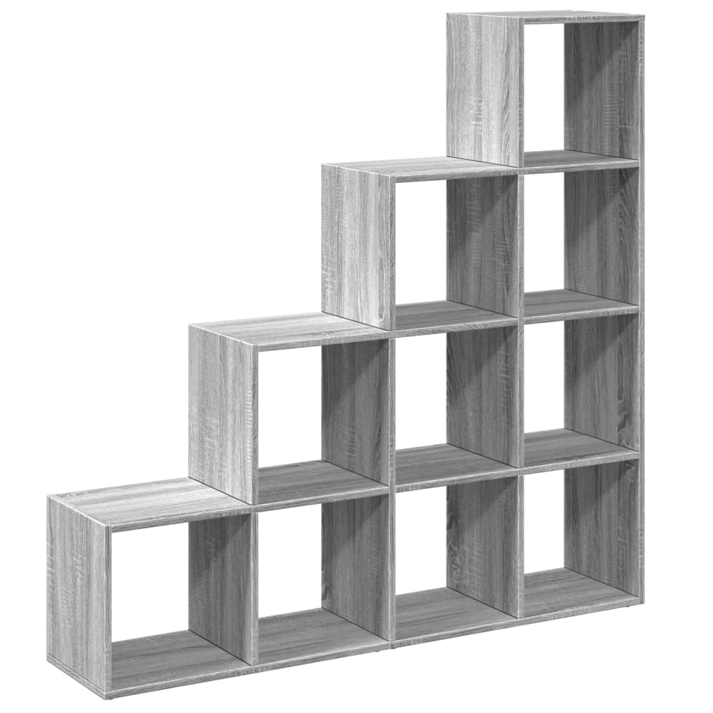 vidaXL Bibliotecă/separator cameră sonoma gri 131,5x29x131,5 cm lemn vidaXL Bibliotecă/separator cameră sonoma gri 131,5x29x131,5 cm lemn