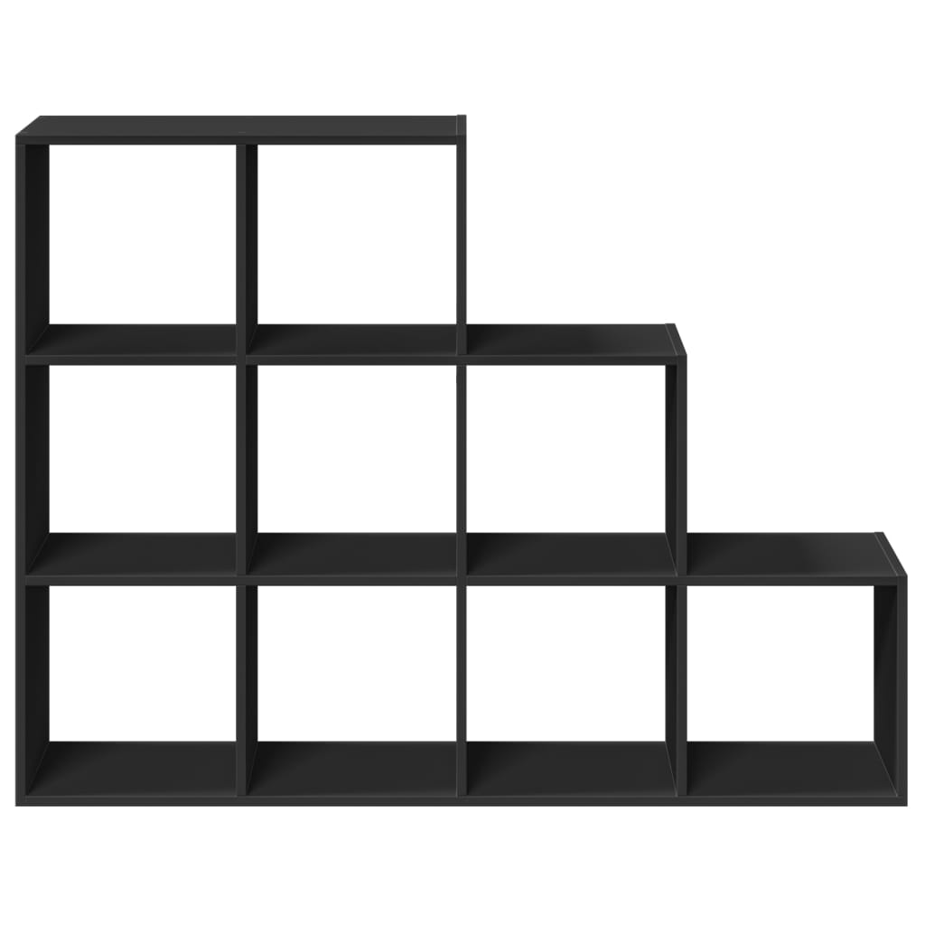 vidaXL Bibliotecă/separator 3 niveluri, negru 137,5x29x103,5 cm lemn