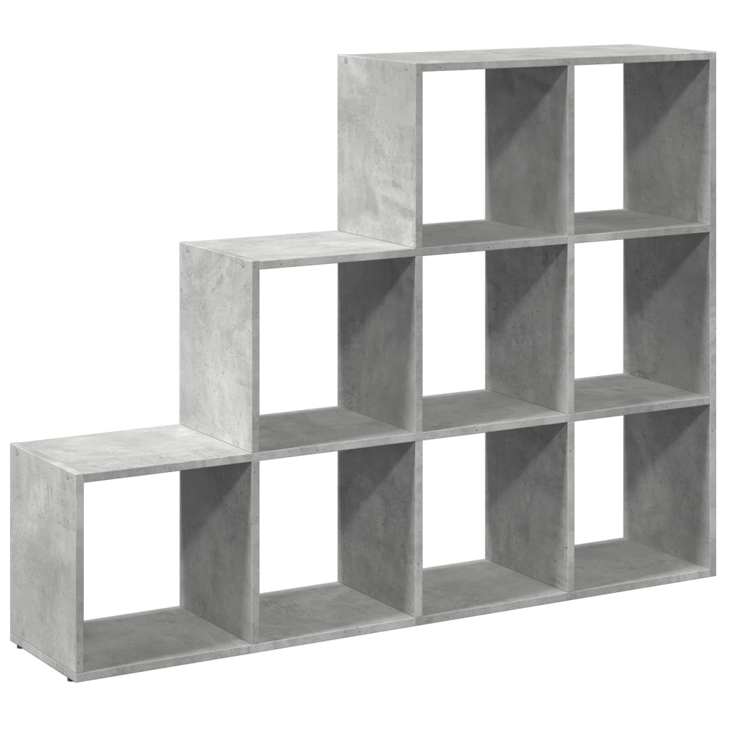vidaXL Bibliotecă/separator cameră gri beton 137,5x29x103,5 cm lemn