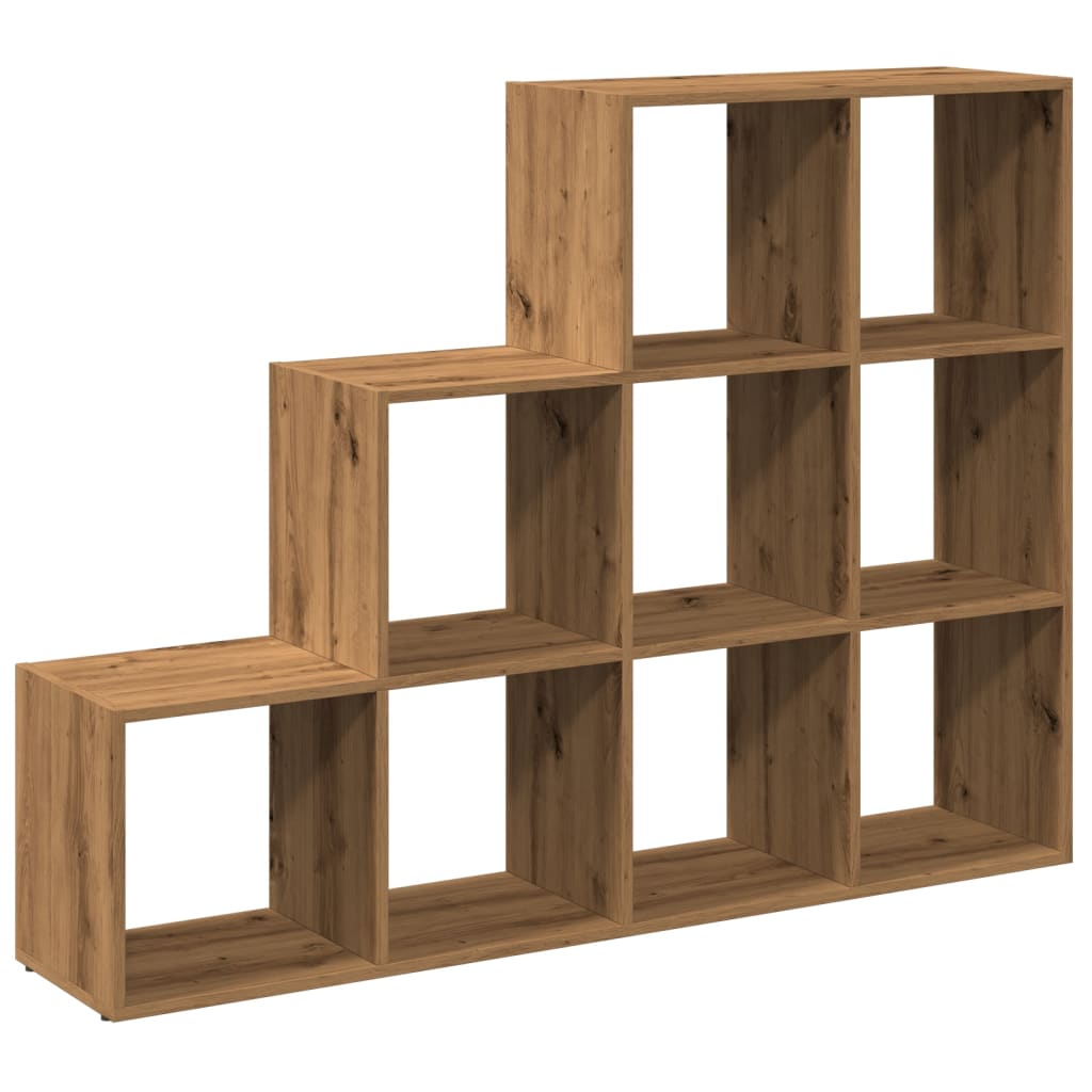 vidaXL Bibliotecă/separator 3 niveluri stejar 137,5x29x103,5 cm lemn