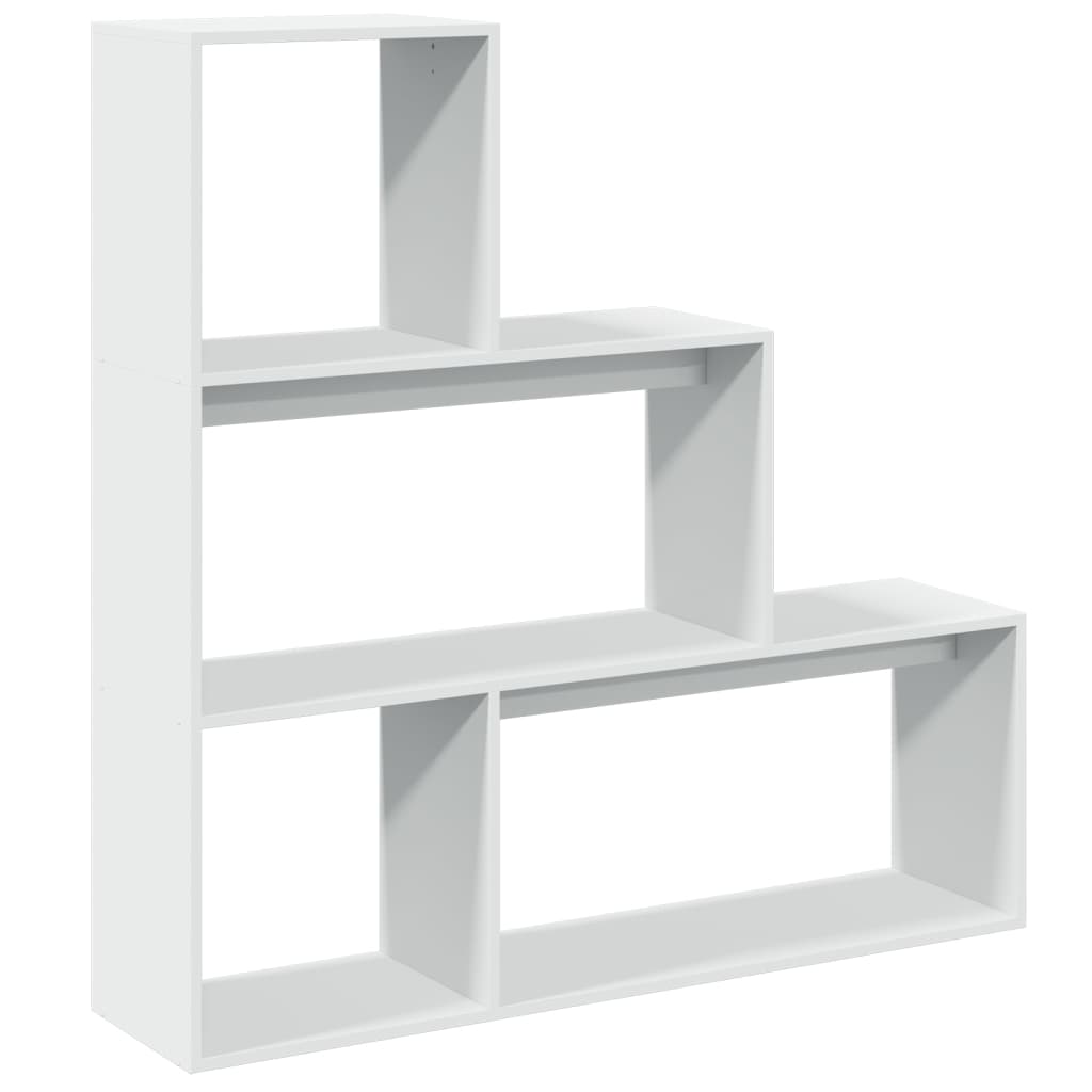 vidaXL Bibliotecă/separator cameră 3 niveluri, alb, 123x29x123 cm lemn vidaXL Bibliotecă/separator cameră 3 niveluri, alb, 123x29x123 cm lemn