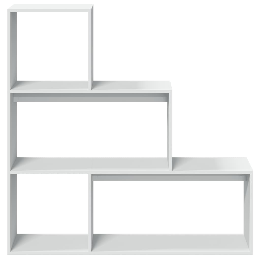 vidaXL Bibliotecă/separator cameră 3 niveluri, alb, 123x29x123 cm lemn vidaXL Bibliotecă/separator cameră 3 niveluri, alb, 123x29x123 cm lemn