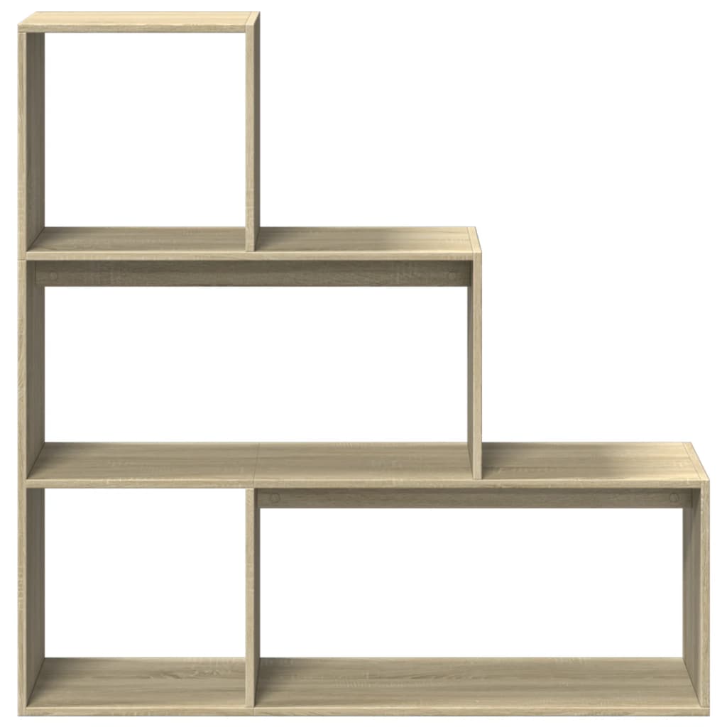 vidaXL Bibliotecă/separator 3 niveluri stejar sonoma 123x29x123cm lemn
