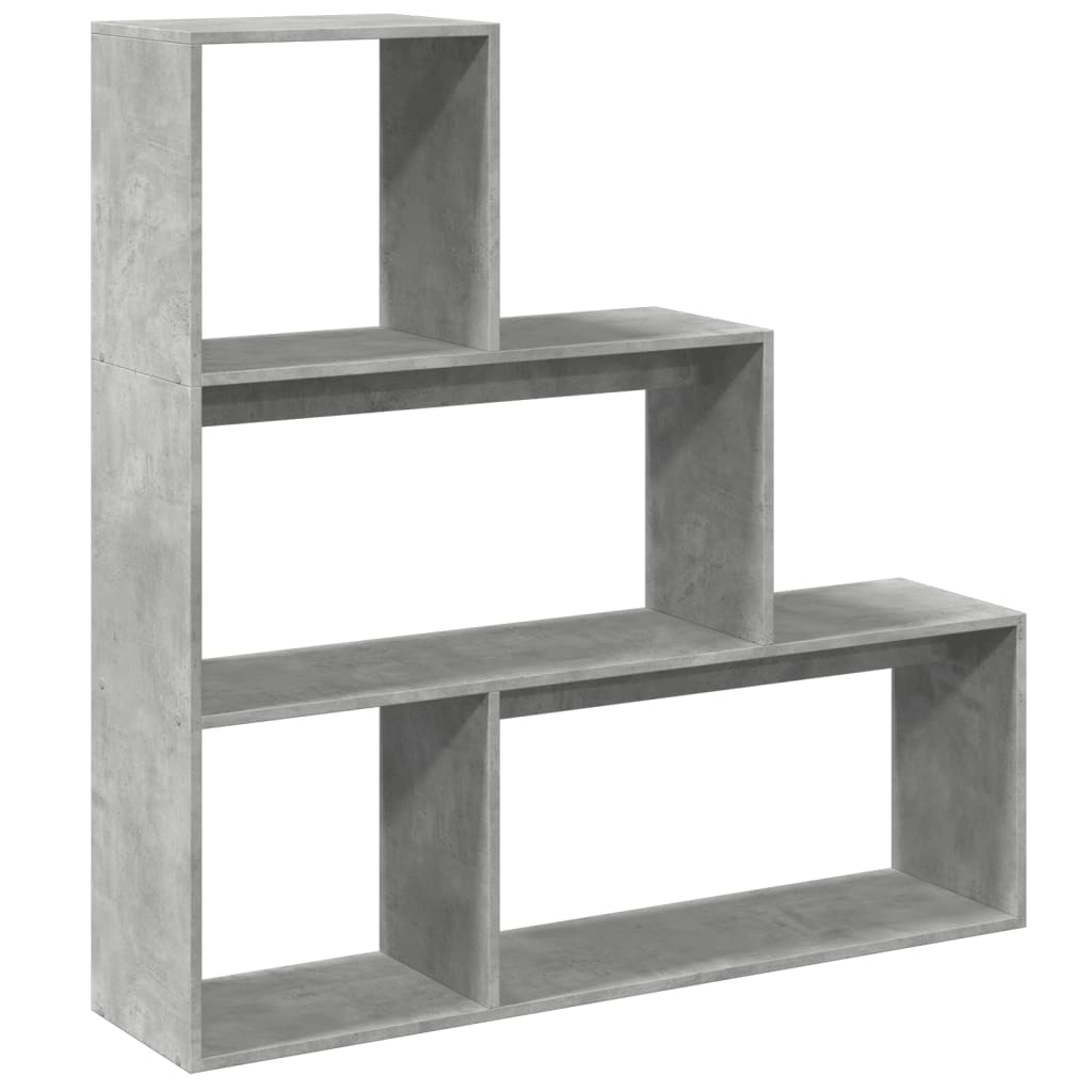 vidaXL Bibliotecă/separator 3 niveluri gri beton 123x29x123 cm lemn vidaXL Bibliotecă/separator 3 niveluri gri beton 123x29x123 cm lemn