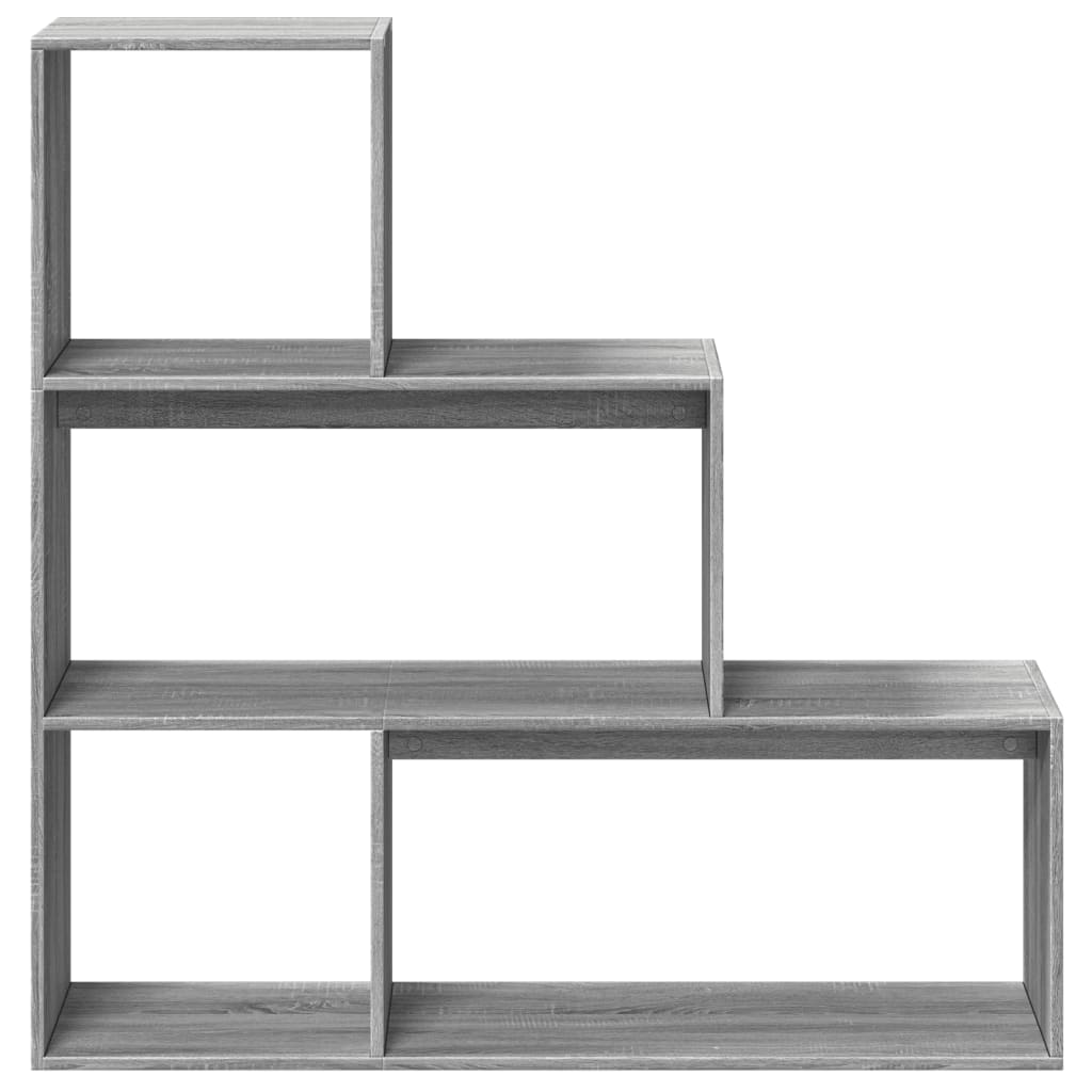 vidaXL Bibliotecă/separator 3 niveluri gri sonoma 123x29x123 cm lemn vidaXL Bibliotecă/separator 3 niveluri gri sonoma 123x29x123 cm lemn