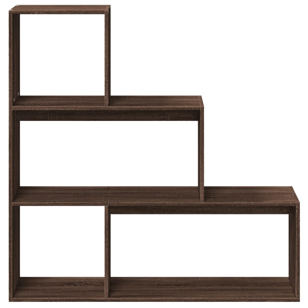 vidaXL Bibliotecă/separator 3 niveluri stejar maro 123x29x123 cm lemn