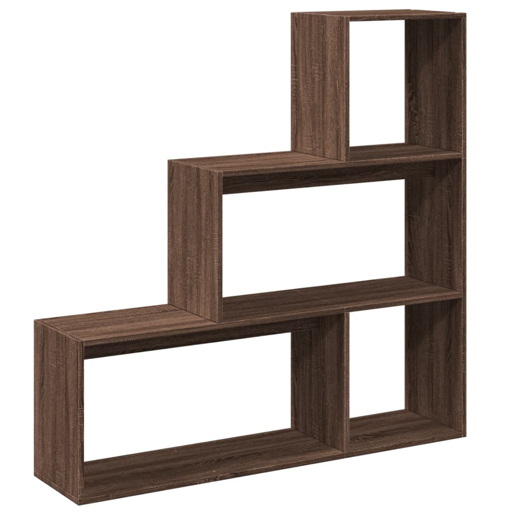 vidaXL Bibliotecă/separator 3 niveluri stejar maro 123x29x123 cm lemn
