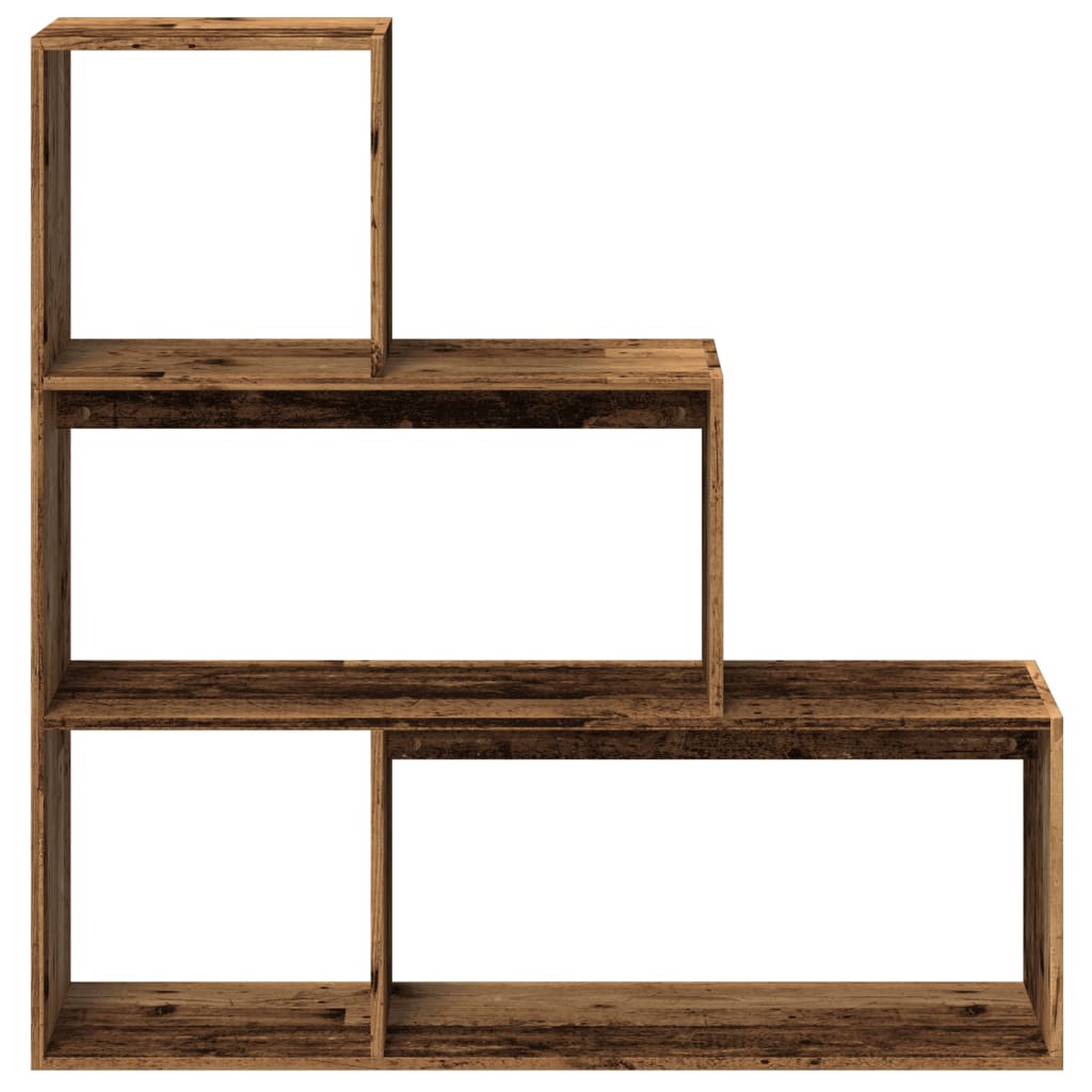 vidaXL Bibliotecă/separator 3 niveluri lemn vechi 123x29x123 cm lemn