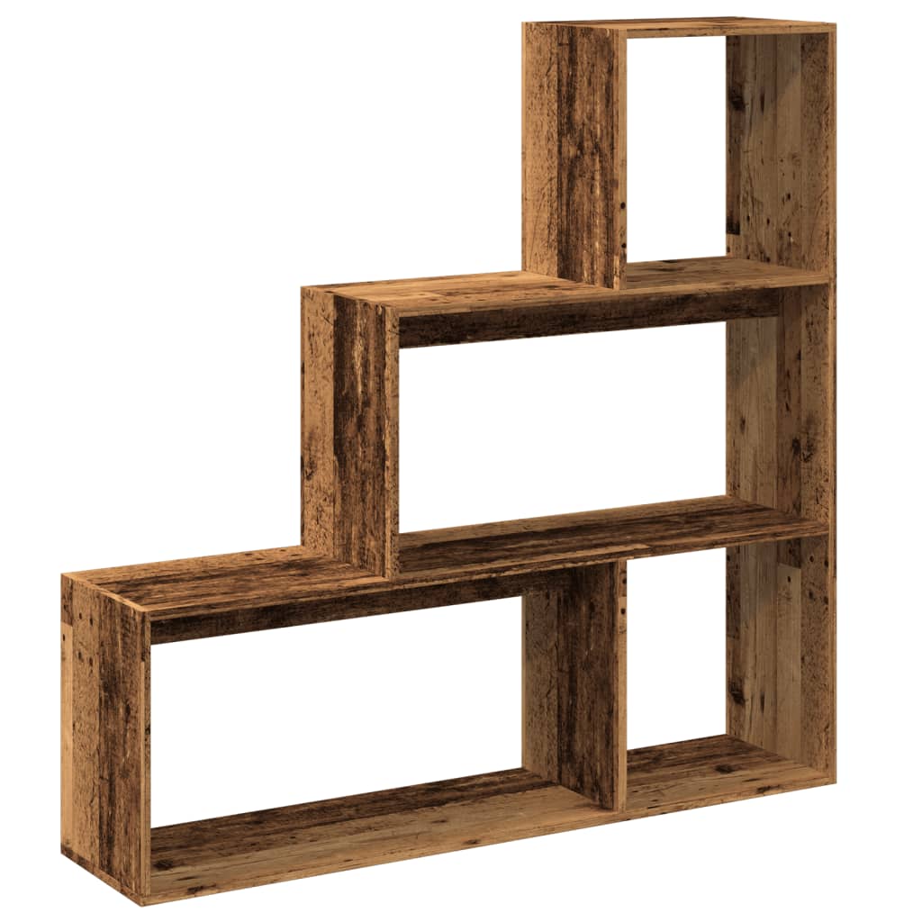 vidaXL Bibliotecă/separator 3 niveluri lemn vechi 123x29x123 cm lemn