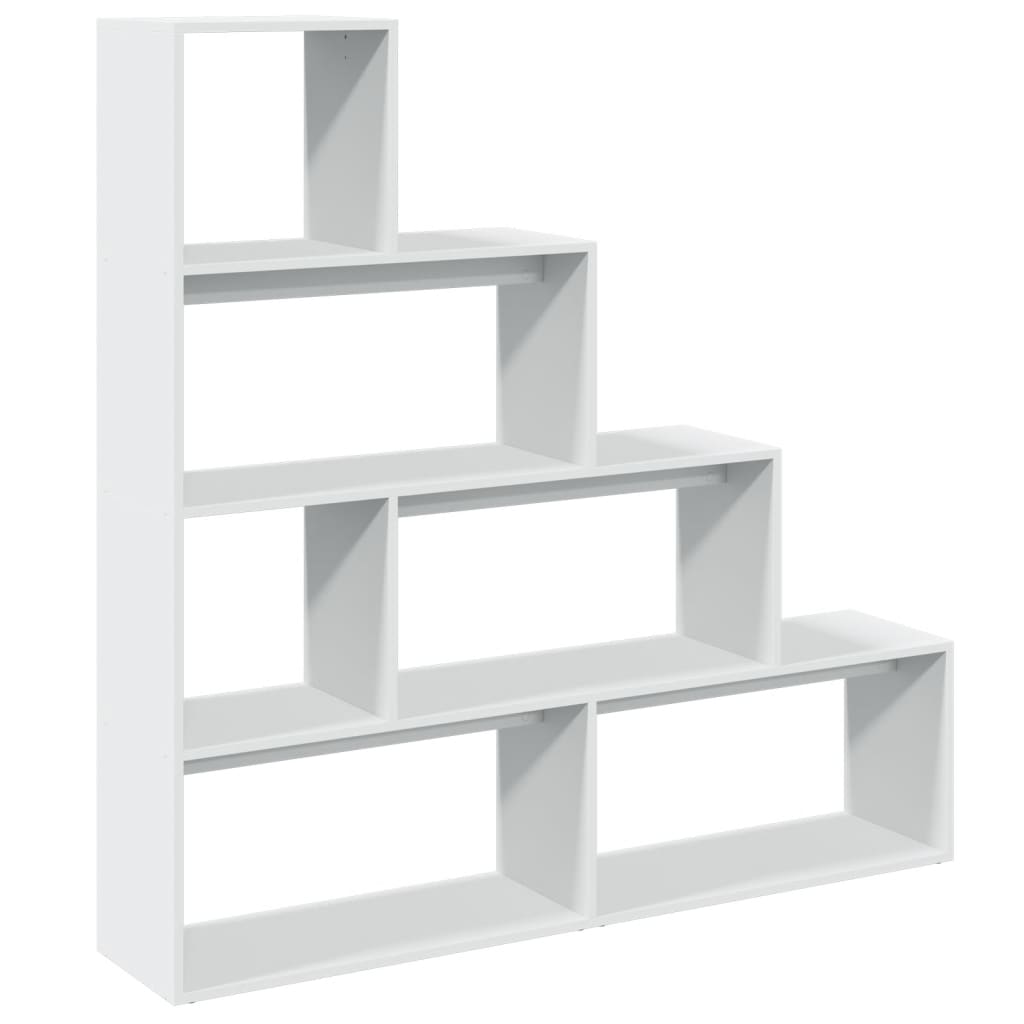 vidaXL Bibliotecă/separator 4 niveluri, alb, 143,5x29x143,5 cm lemn
