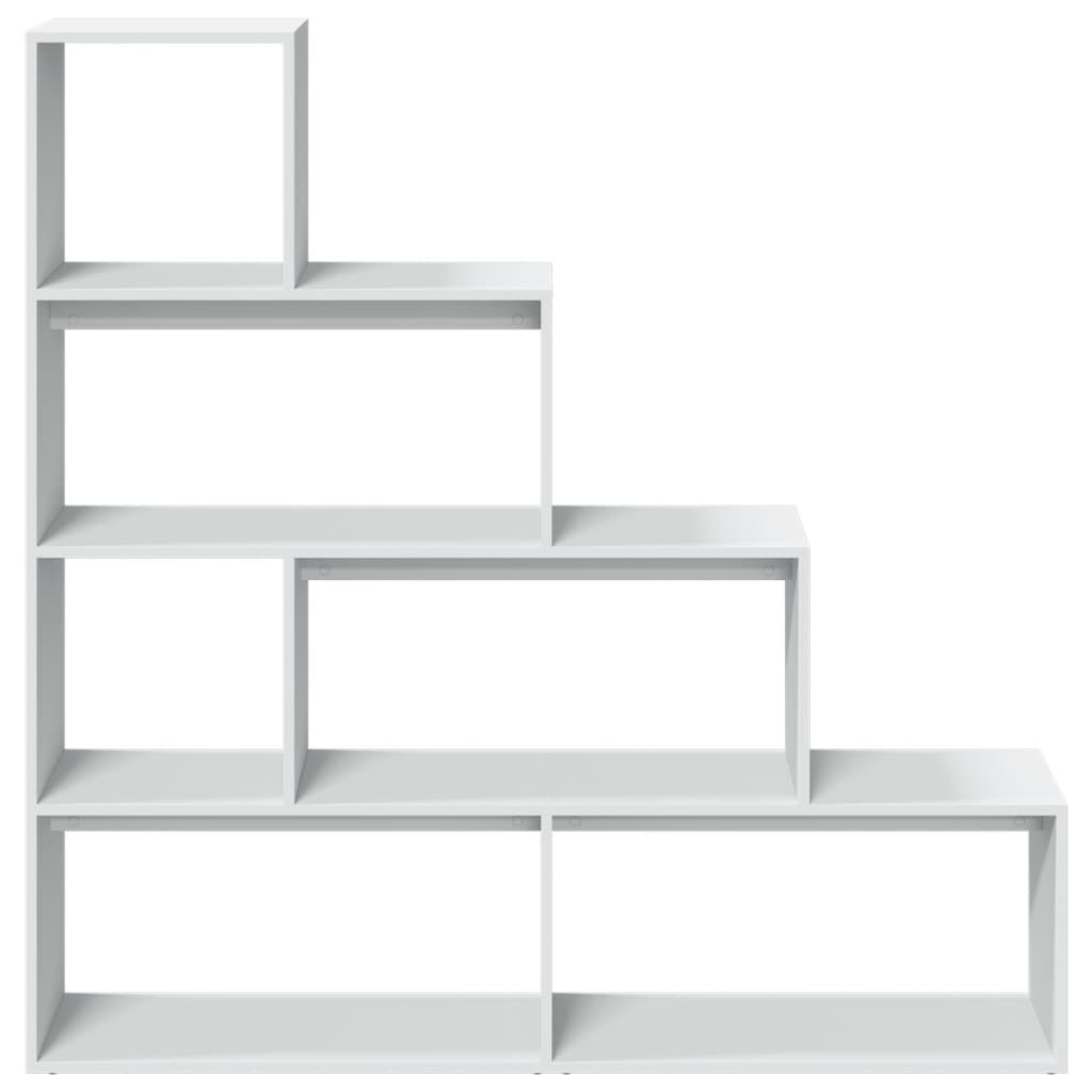 vidaXL Bibliotecă/separator 4 niveluri, alb, 143,5x29x143,5 cm lemn