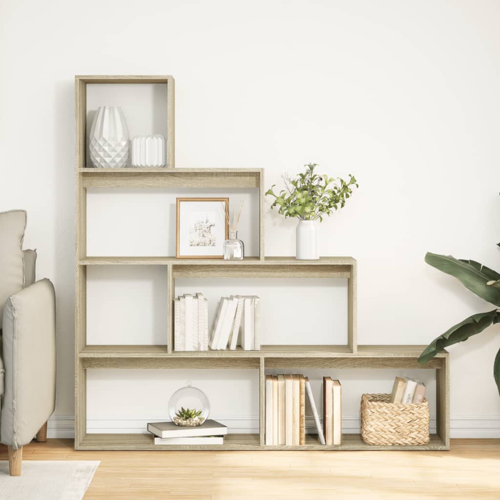 vidaXL Bibliotecă/separator cameră stejar sonoma 143,5x29x143,5cm lemn vidaXL Bibliotecă/separator cameră stejar sonoma 143,5x29x143,5cm lemn