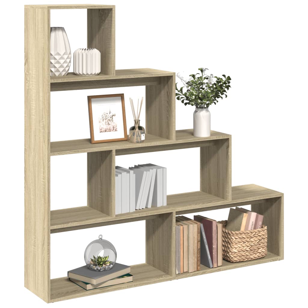 vidaXL Bibliotecă/separator cameră stejar sonoma 143,5x29x143,5cm lemn vidaXL Bibliotecă/separator cameră stejar sonoma 143,5x29x143,5cm lemn