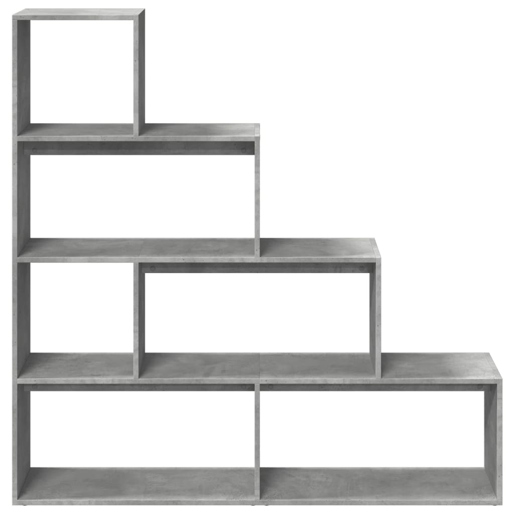 vidaXL Bibliotecă/separator cameră gri beton 143,5x29x143,5 cm lemn