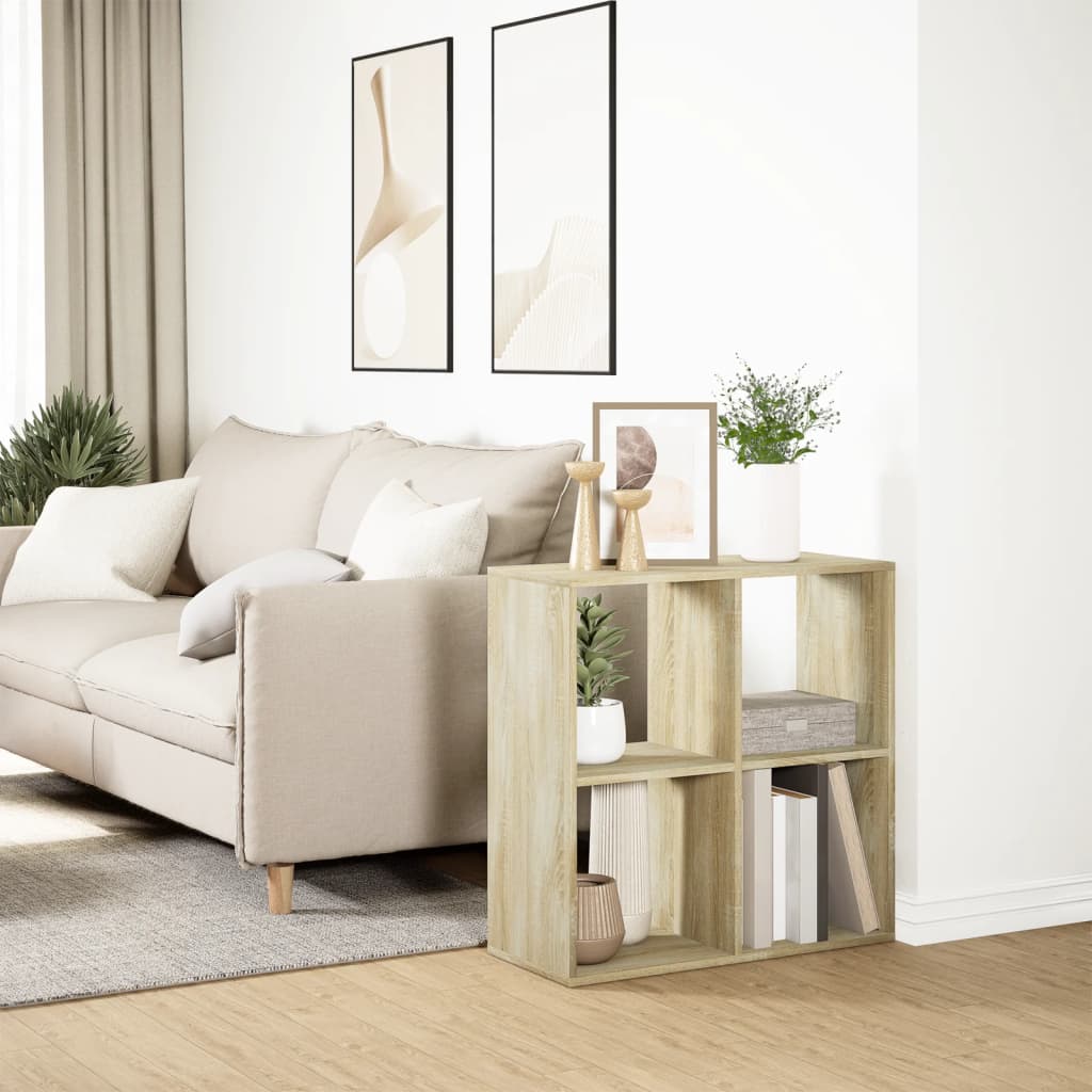 vidaXL Bibliotecă/separator cameră stejar sonoma 69,5x29x69,5 cm lemn