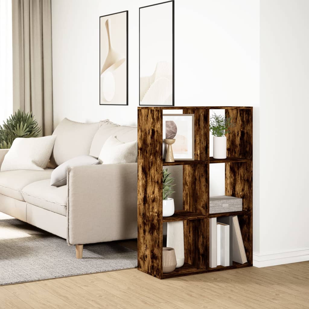 vidaXL Bibliotecă/separator cameră stejar fumuriu 69,5x29x103,5cm lemn