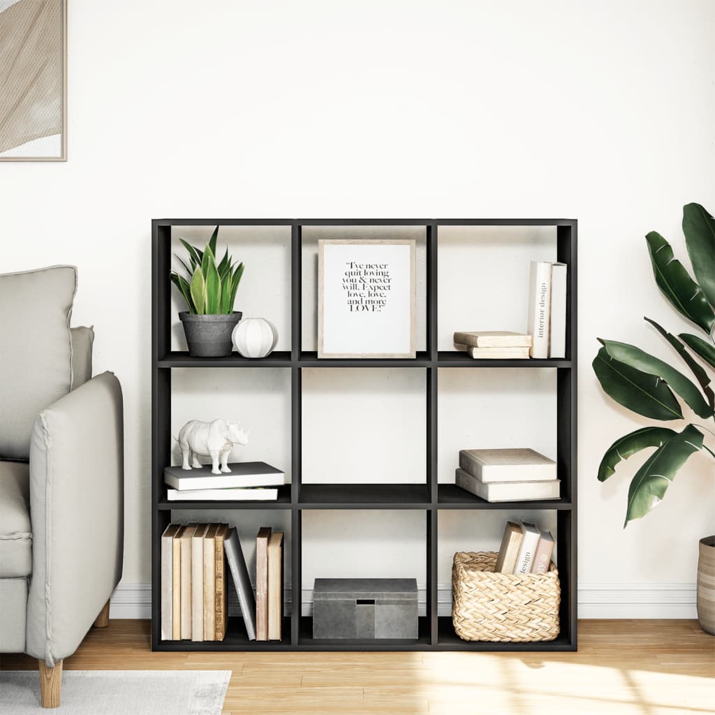 vidaXL Bibliotecă/separator cameră negru 102x29x103,5 cm lemn