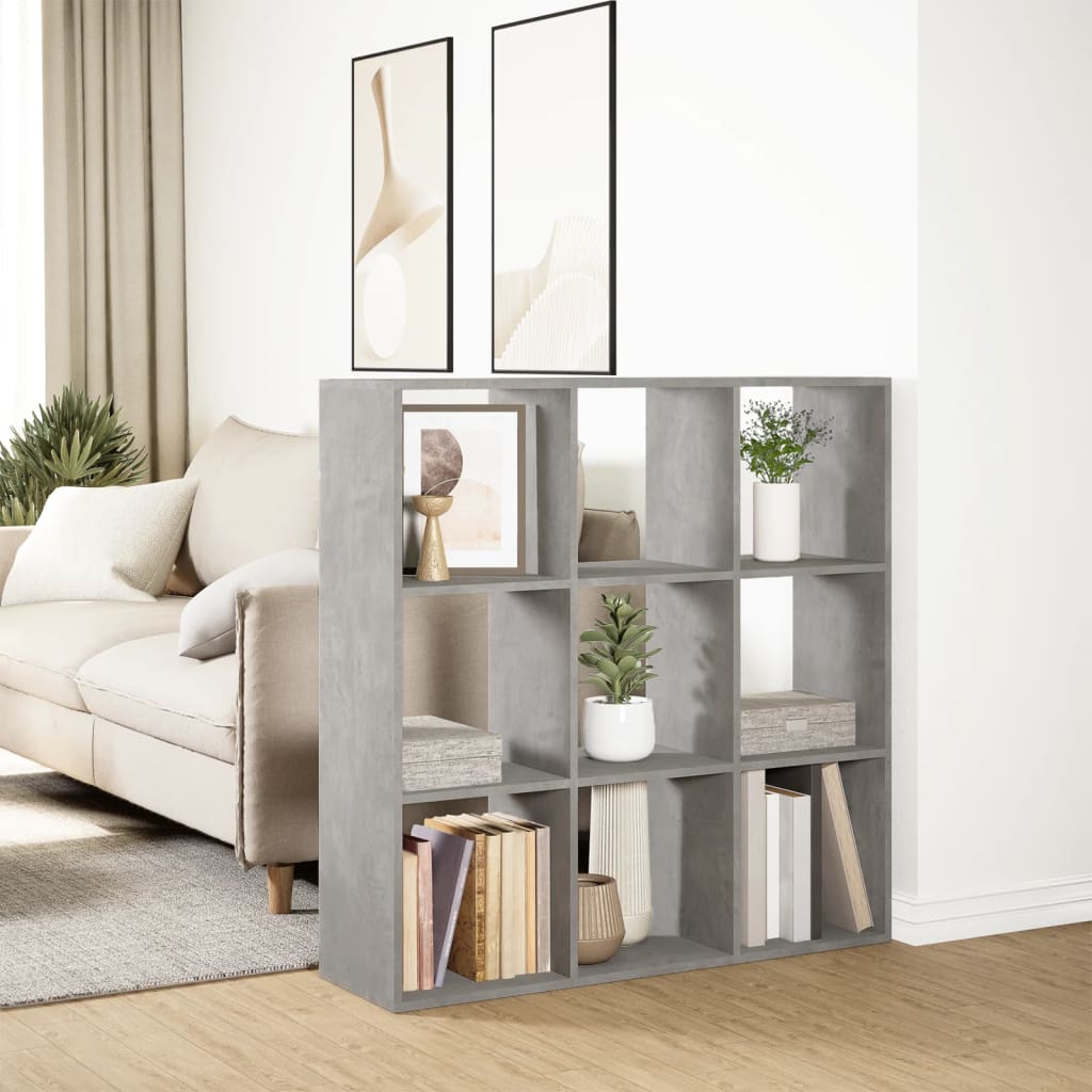vidaXL Bibliotecă/separator cameră gri beton 102x29x103,5 cm lemn vidaXL Bibliotecă/separator cameră gri beton 102x29x103,5 cm lemn
