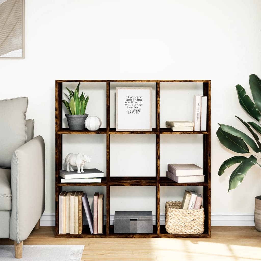 vidaXL Bibliotecă/separator cameră stejar fumuriu 102x29x103,5 cm lemn vidaXL Bibliotecă/separator cameră stejar fumuriu 102x29x103,5 cm lemn