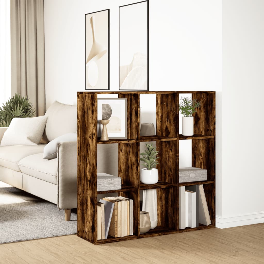 vidaXL Bibliotecă/separator cameră stejar fumuriu 102x29x103,5 cm lemn vidaXL Bibliotecă/separator cameră stejar fumuriu 102x29x103,5 cm lemn