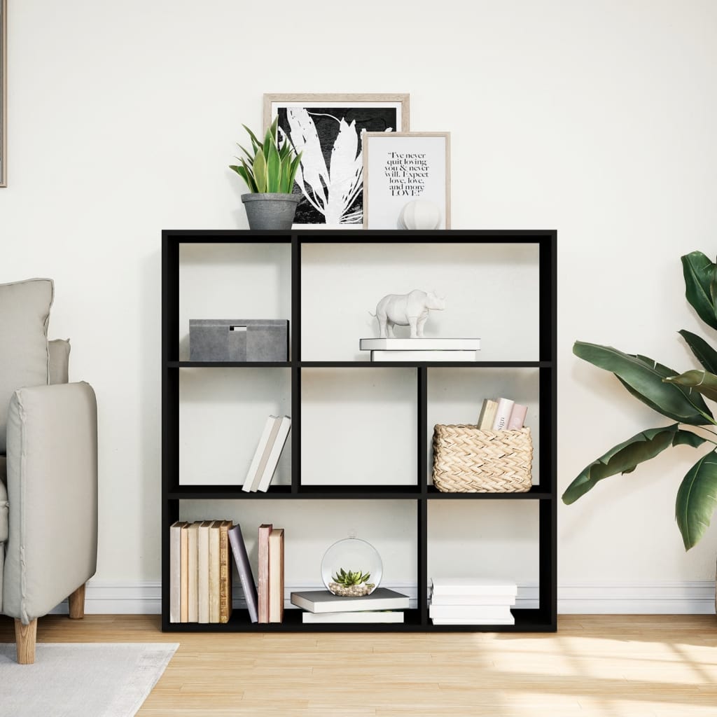 vidaXL Bibliotecă/separator cameră negru 102x29x103,5 cm lemn