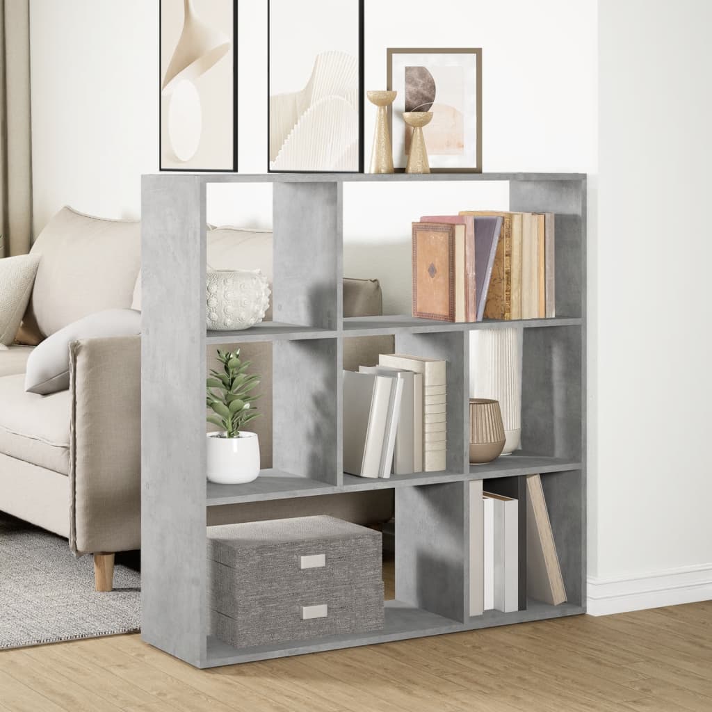 vidaXL Bibliotecă/separator cameră gri beton 102x29x103,5 cm lemn vidaXL Bibliotecă/separator cameră gri beton 102x29x103,5 cm lemn