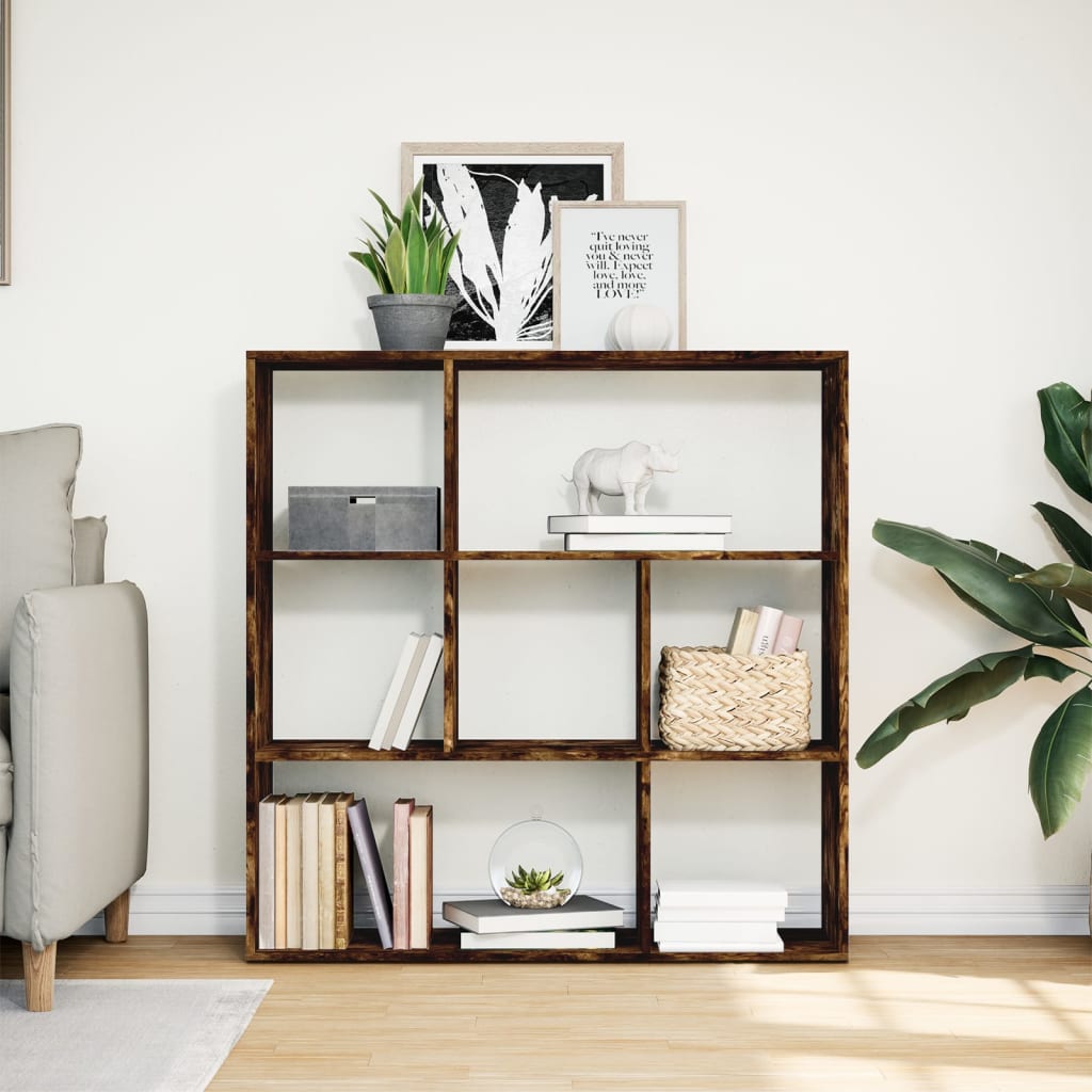 vidaXL Bibliotecă/separator cameră stejar fumuriu 102x29x103,5 cm lemn vidaXL Bibliotecă/separator cameră stejar fumuriu 102x29x103,5 cm lemn