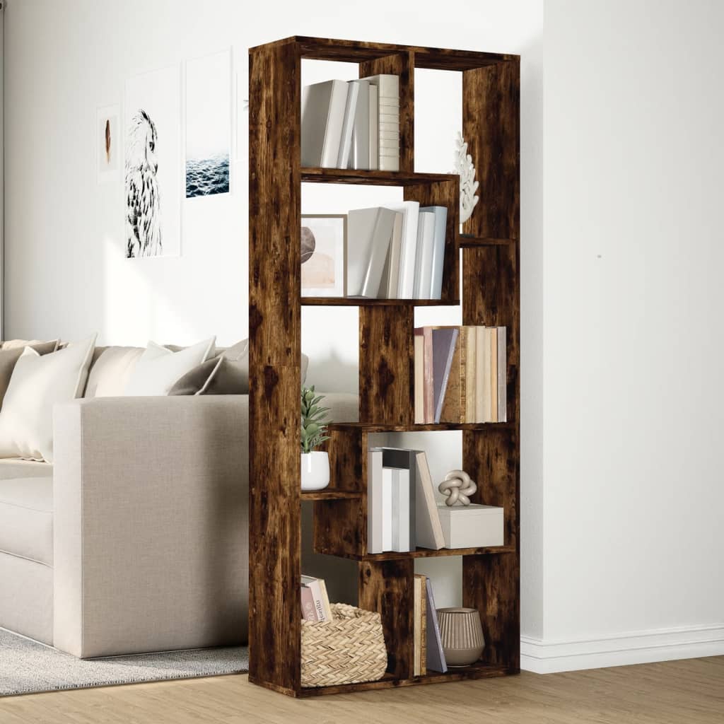 vidaXL Bibliotecă/separator cameră stejar fumuriu 67x25x161,5 cm lemn vidaXL Bibliotecă/separator cameră stejar fumuriu 67x25x161,5 cm lemn