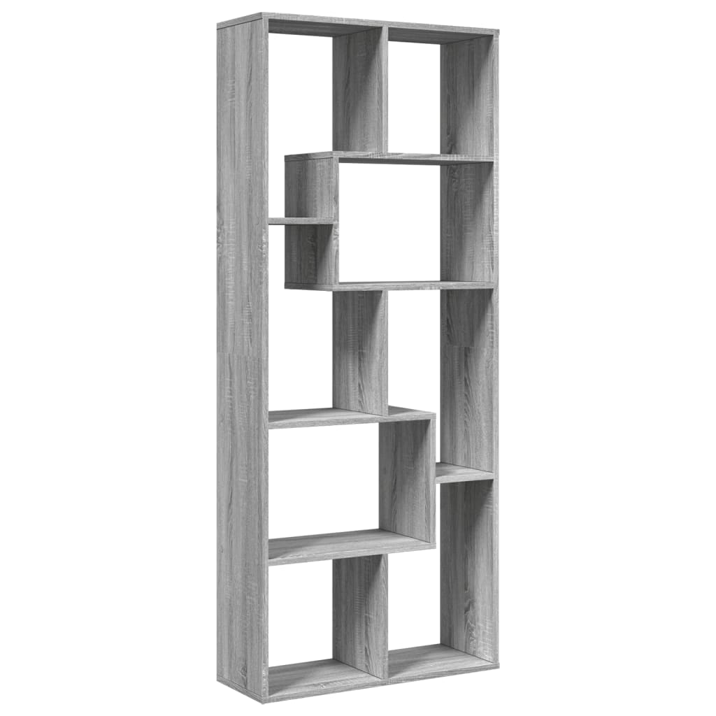 vidaXL Bibliotecă/separator cameră gri sonoma 67x25x161,5 cm lemn vidaXL Bibliotecă/separator cameră gri sonoma 67x25x161,5 cm lemn