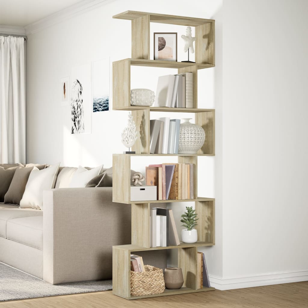 vidaXL Bibliotecă/separator 6 niveluri stejar sonoma 70x24x193 cm lemn