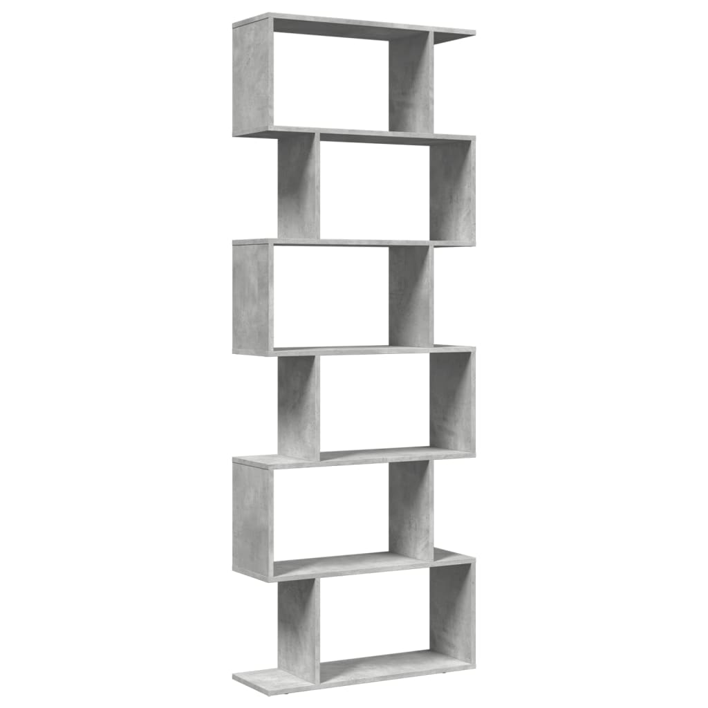 vidaXL Bibliotecă/separator 6 niveluri gri beton 70x24x193 cm lemn vidaXL Bibliotecă/separator 6 niveluri gri beton 70x24x193 cm lemn
