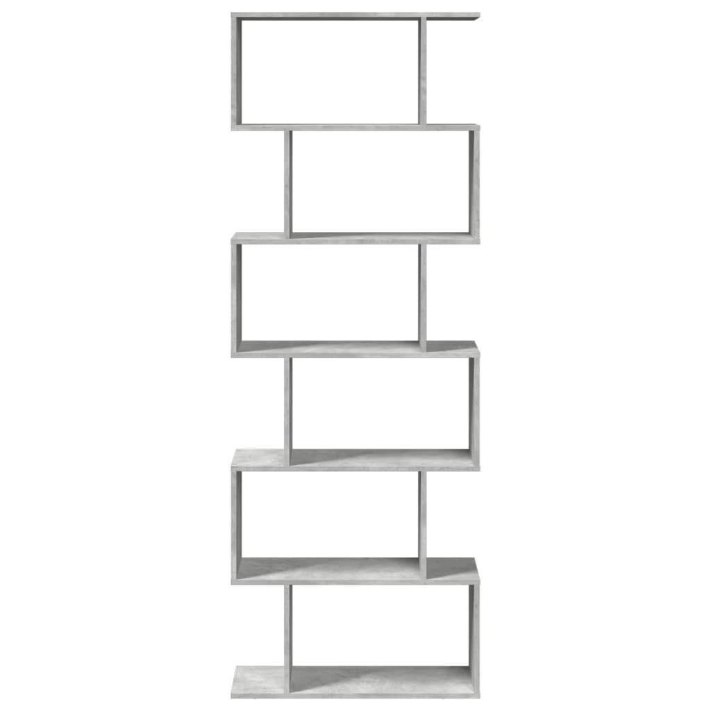 vidaXL Bibliotecă/separator 6 niveluri gri beton 70x24x193 cm lemn vidaXL Bibliotecă/separator 6 niveluri gri beton 70x24x193 cm lemn