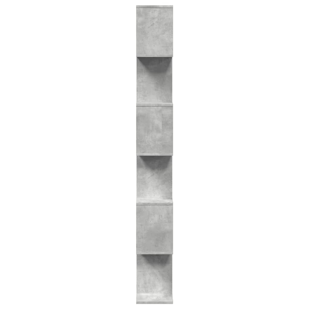 vidaXL Bibliotecă/separator 6 niveluri gri beton 70x24x193 cm lemn vidaXL Bibliotecă/separator 6 niveluri gri beton 70x24x193 cm lemn