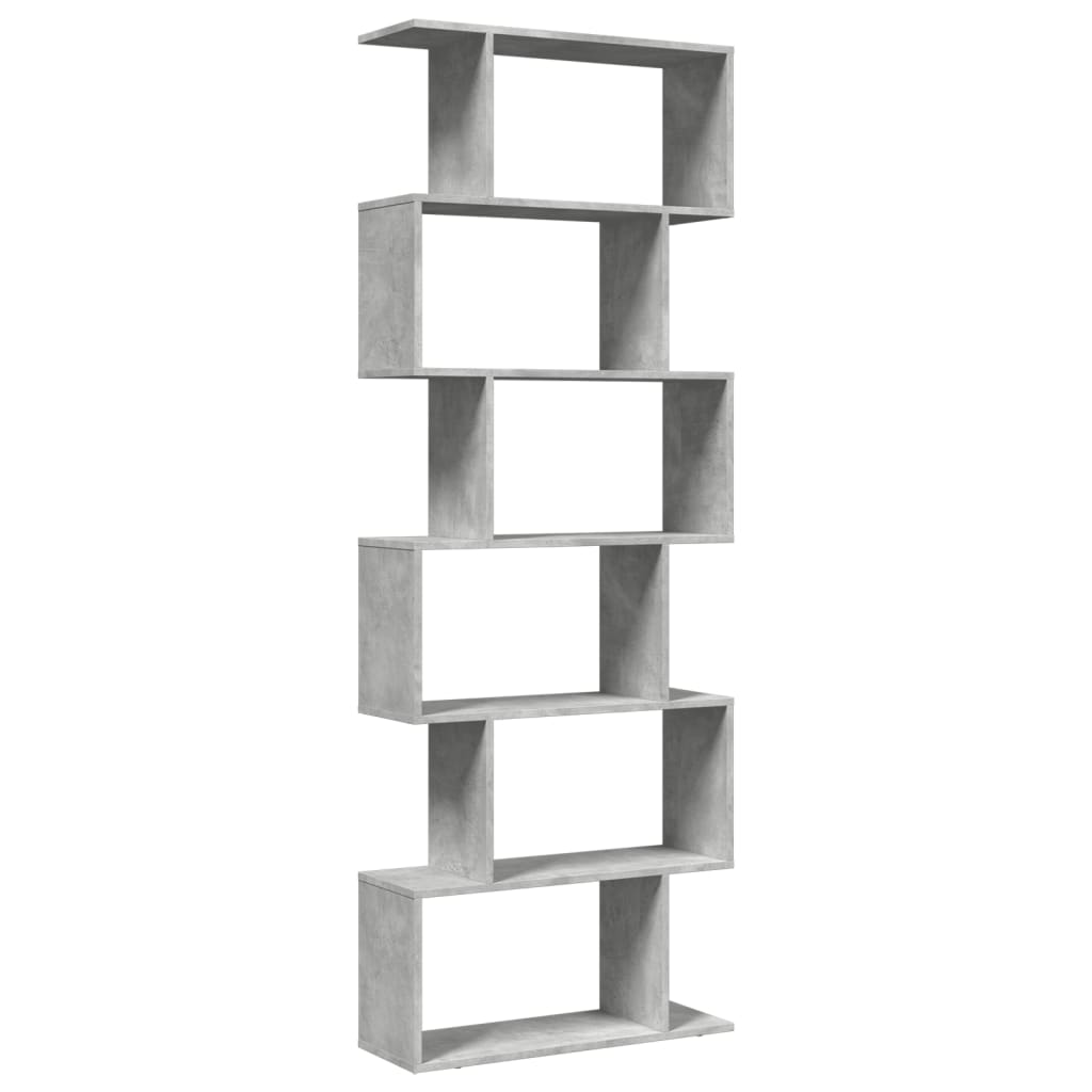 vidaXL Bibliotecă/separator 6 niveluri gri beton 70x24x193 cm lemn vidaXL Bibliotecă/separator 6 niveluri gri beton 70x24x193 cm lemn