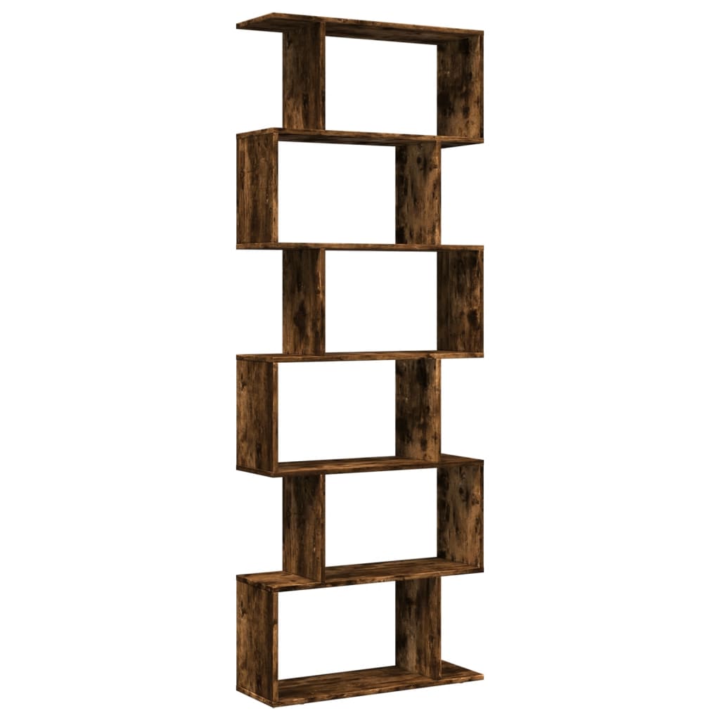 vidaXL Bibliotecă/separator 6 niveluri stejar fumuriu 70x24x193cm lemn vidaXL Bibliotecă/separator 6 niveluri stejar fumuriu 70x24x193cm lemn