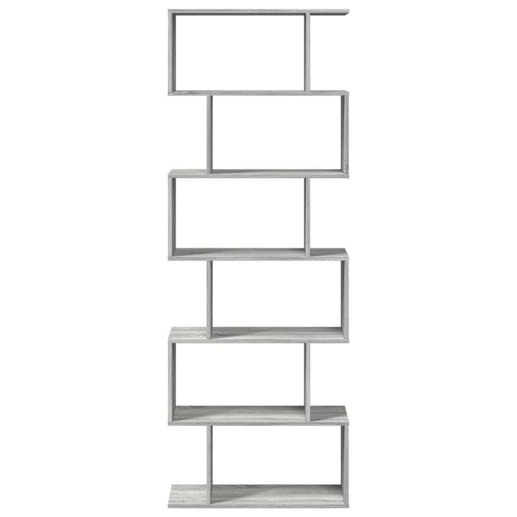 vidaXL Bibliotecă/separator 6 niveluri sonoma gri 70x24x193 cm lemn vidaXL Bibliotecă/separator 6 niveluri sonoma gri 70x24x193 cm lemn