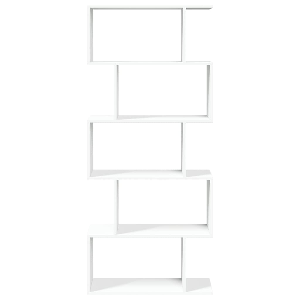 vidaXL Bibliotecă/separator cameră 5 niveluri, alb, 70x24x161 cm, lemn