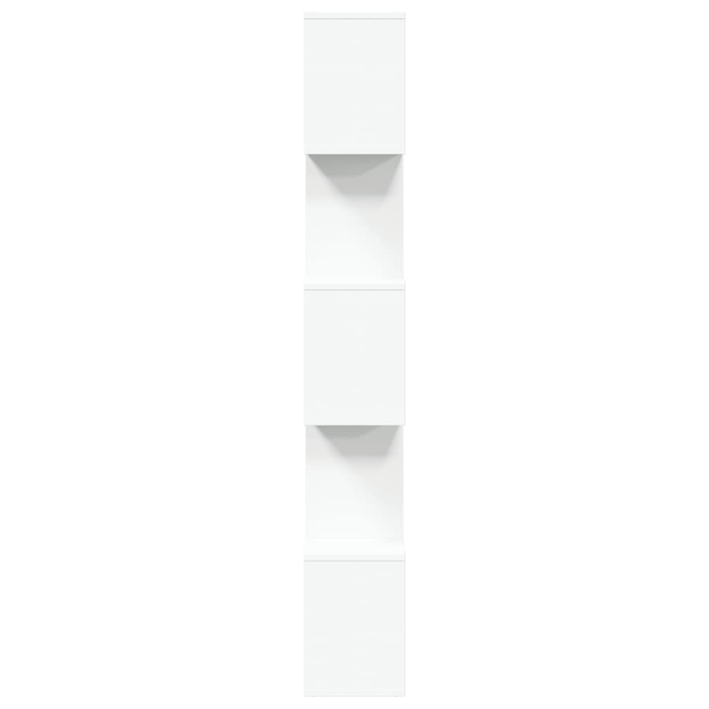 vidaXL Bibliotecă/separator cameră 5 niveluri, alb, 70x24x161 cm, lemn