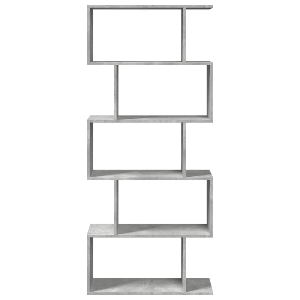 vidaXL Bibliotecă/separator 5 niveluri gri beton 70x24x161 cm lemn vidaXL Bibliotecă/separator 5 niveluri gri beton 70x24x161 cm lemn
