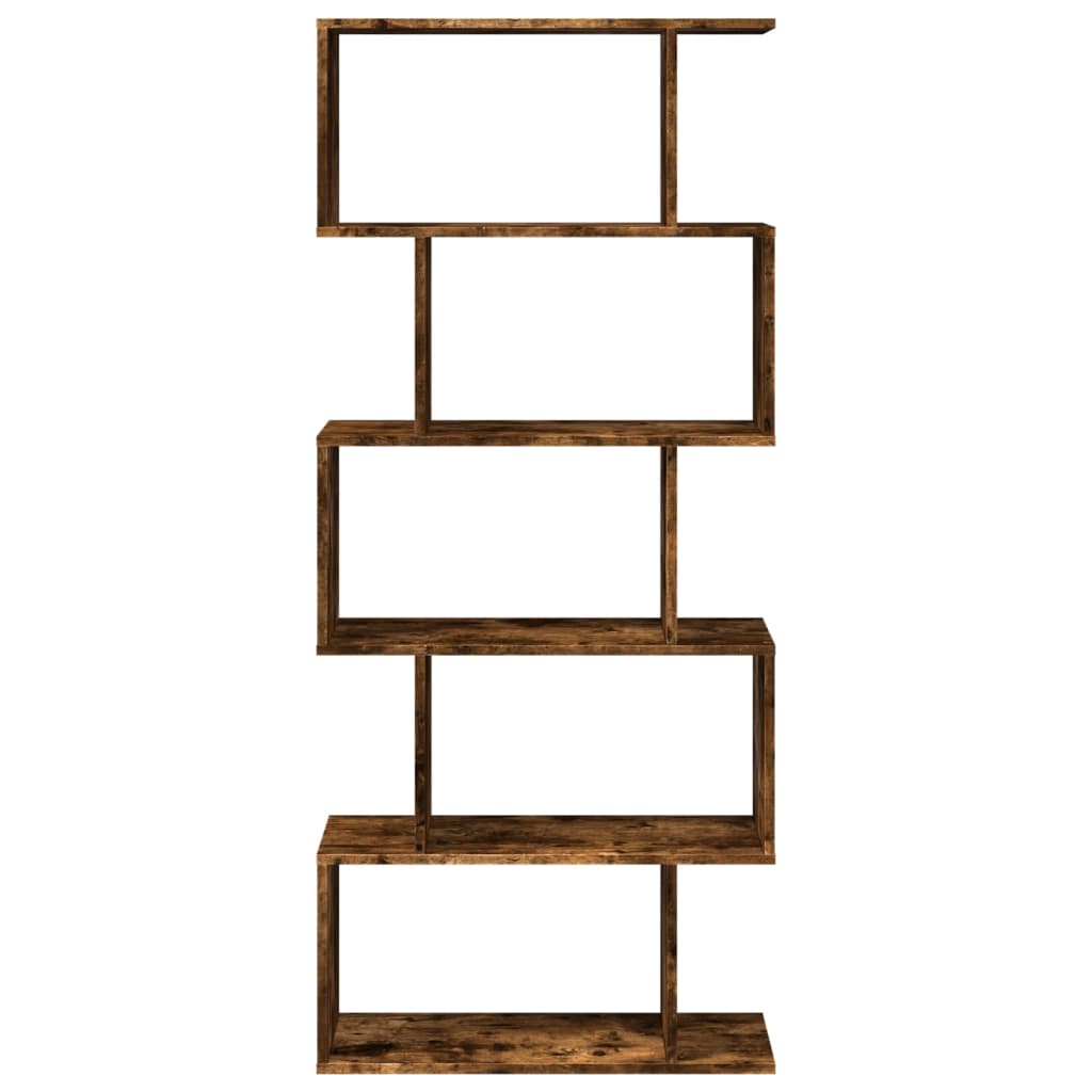 vidaXL Bibliotecă/separator 5 niveluri stejar fumuriu 70x24x161cm lemn vidaXL Bibliotecă/separator 5 niveluri stejar fumuriu 70x24x161cm lemn
