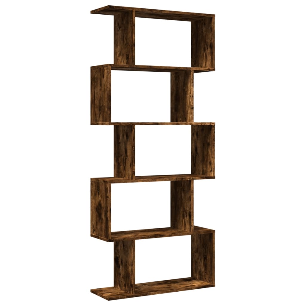 vidaXL Bibliotecă/separator 5 niveluri stejar fumuriu 70x24x161cm lemn vidaXL Bibliotecă/separator 5 niveluri stejar fumuriu 70x24x161cm lemn