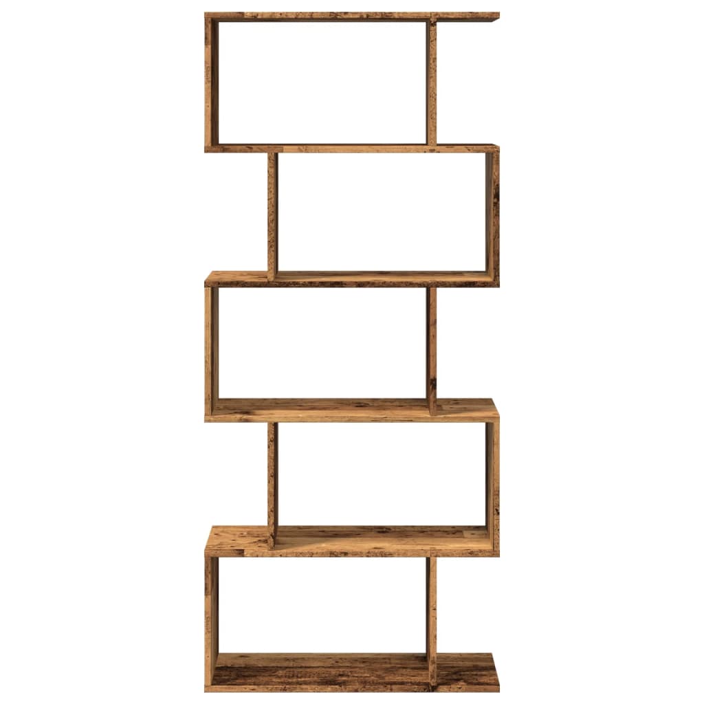 vidaXL Bibliotecă/separator 5 niveluri lemn vechi 70x24x161 cm lemn