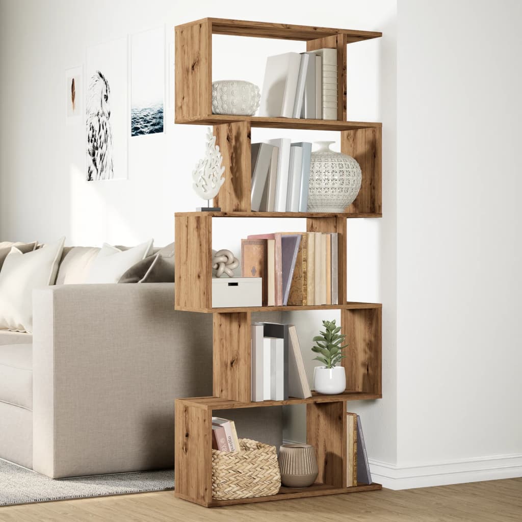 vidaXL Bibliotecă/separator 5 nivel stejar artizanal 70x24x161 cm lemn vidaXL Bibliotecă/separator 5 nivel stejar artizanal 70x24x161 cm lemn