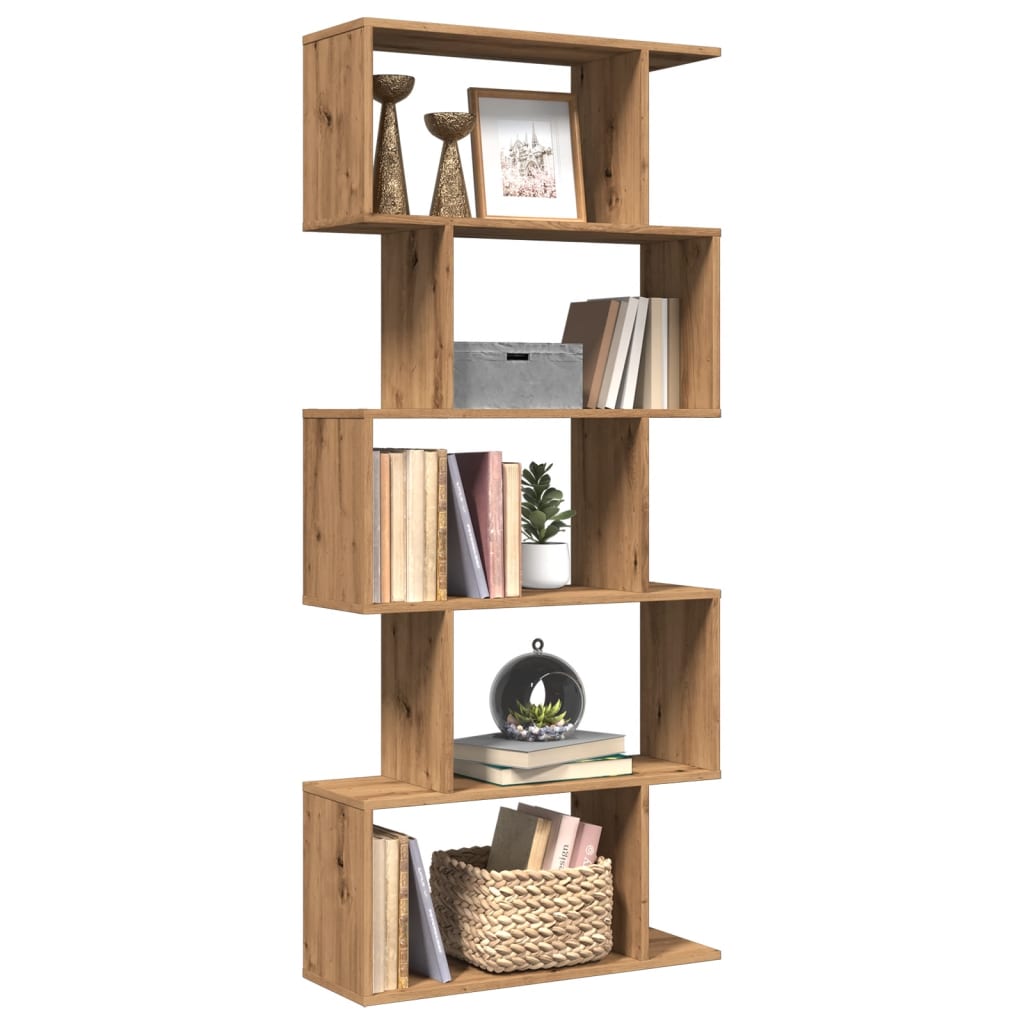vidaXL Bibliotecă/separator 5 nivel stejar artizanal 70x24x161 cm lemn vidaXL Bibliotecă/separator 5 nivel stejar artizanal 70x24x161 cm lemn