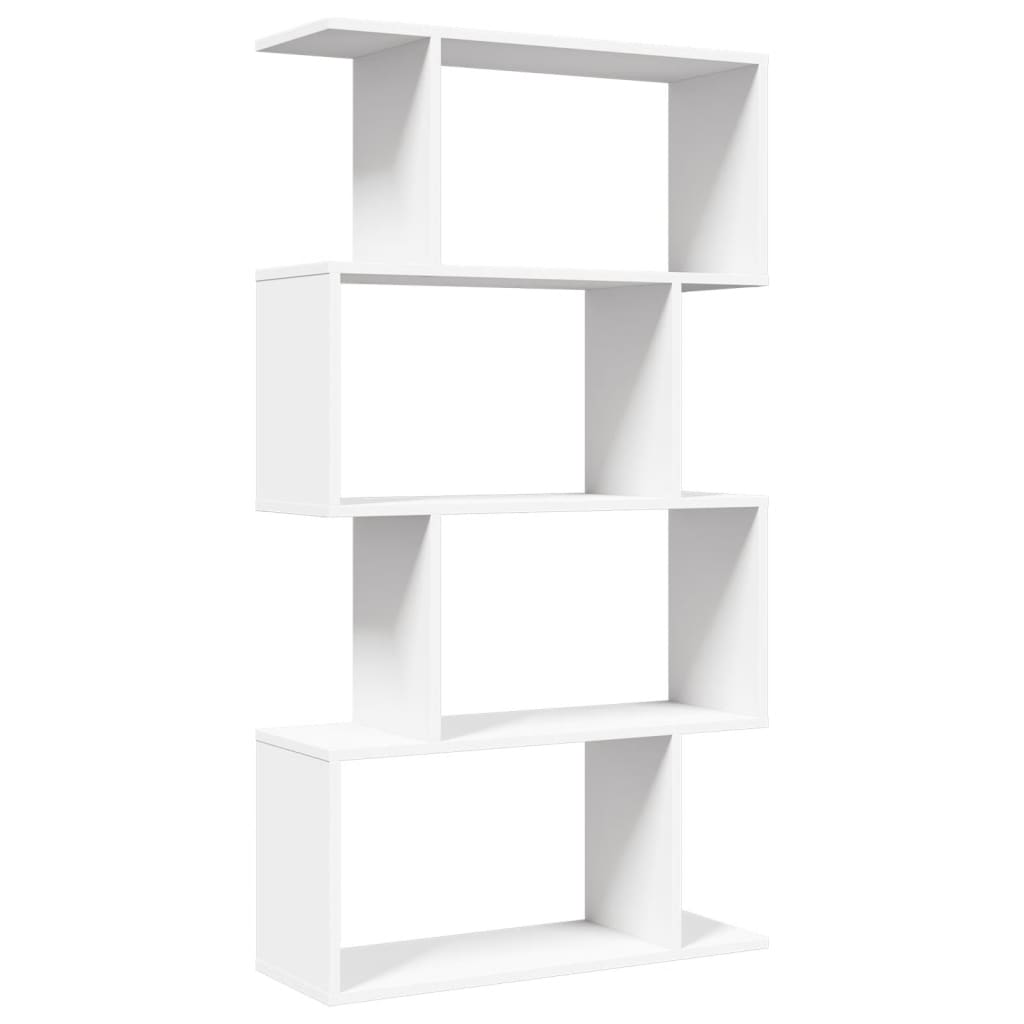 vidaXL Bibliotecă/separator cameră 4 niveluri, alb, 70x24x129 cm, lemn vidaXL Bibliotecă/separator cameră 4 niveluri, alb, 70x24x129 cm, lemn