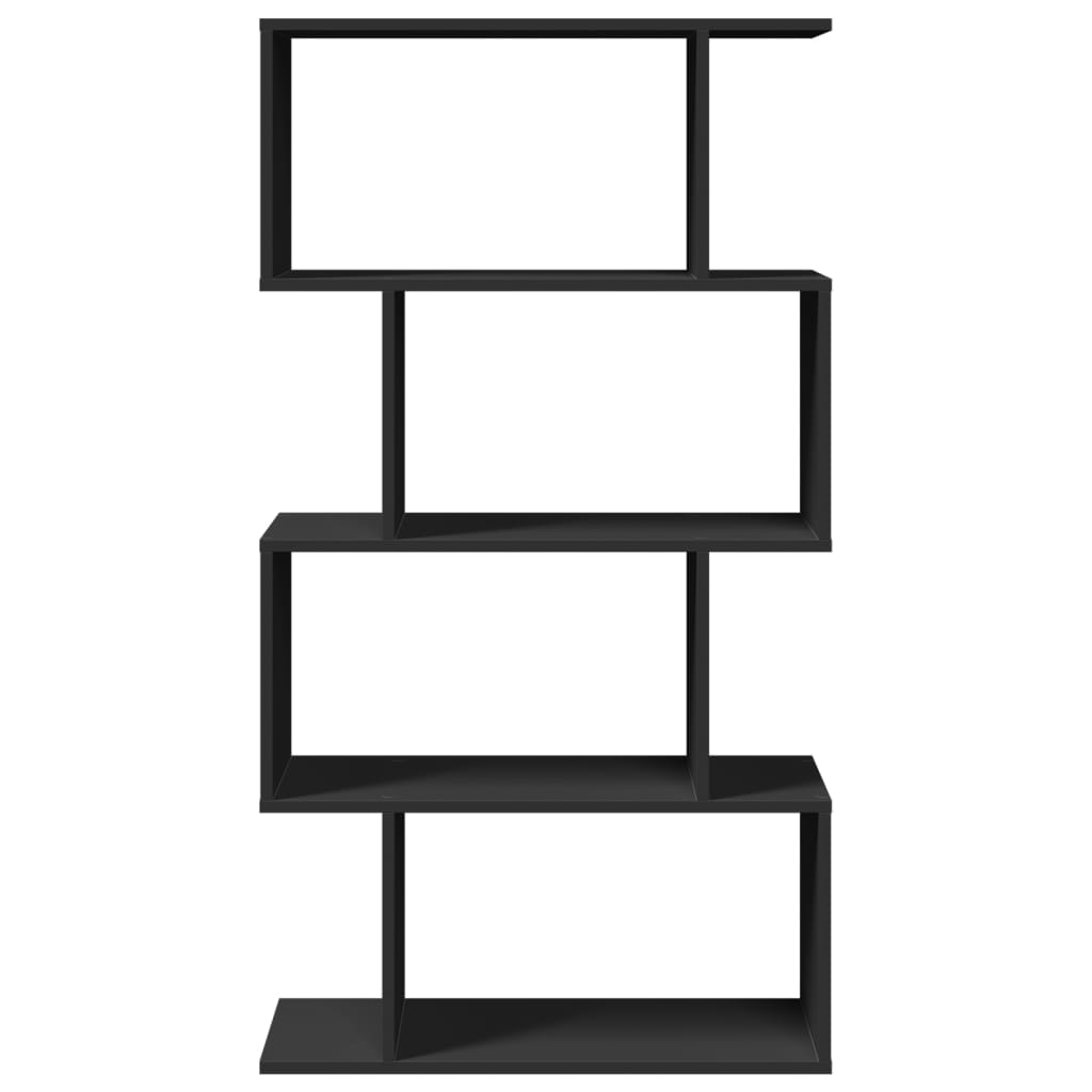 vidaXL Bibliotecă/separator cameră 4 niveluri negru 70x24x129 cm, lemn