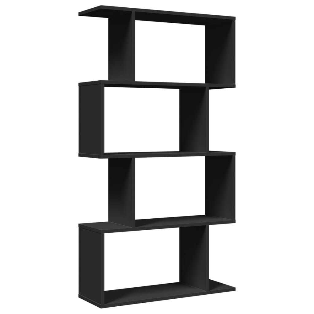 vidaXL Bibliotecă/separator cameră 4 niveluri negru 70x24x129 cm, lemn